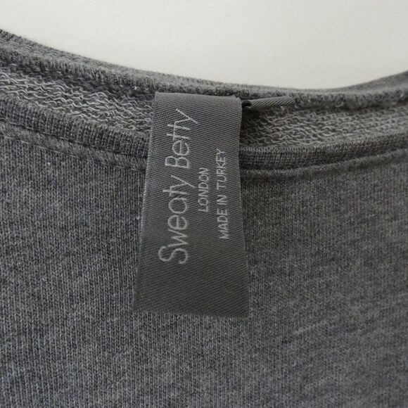 Sweaty Betty Gray Long Sleeve Top Colorful Striped Sleeves‎ size S - Picture 5 of 7